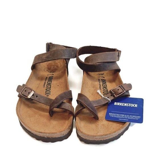 Birkenstock Yara Cork Footbed Oiled Leather Ankle Strap Sandals Womens 5 Habana - Picture 8 of 12